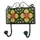 Forest Green Yellow Floral Tiles Hooks